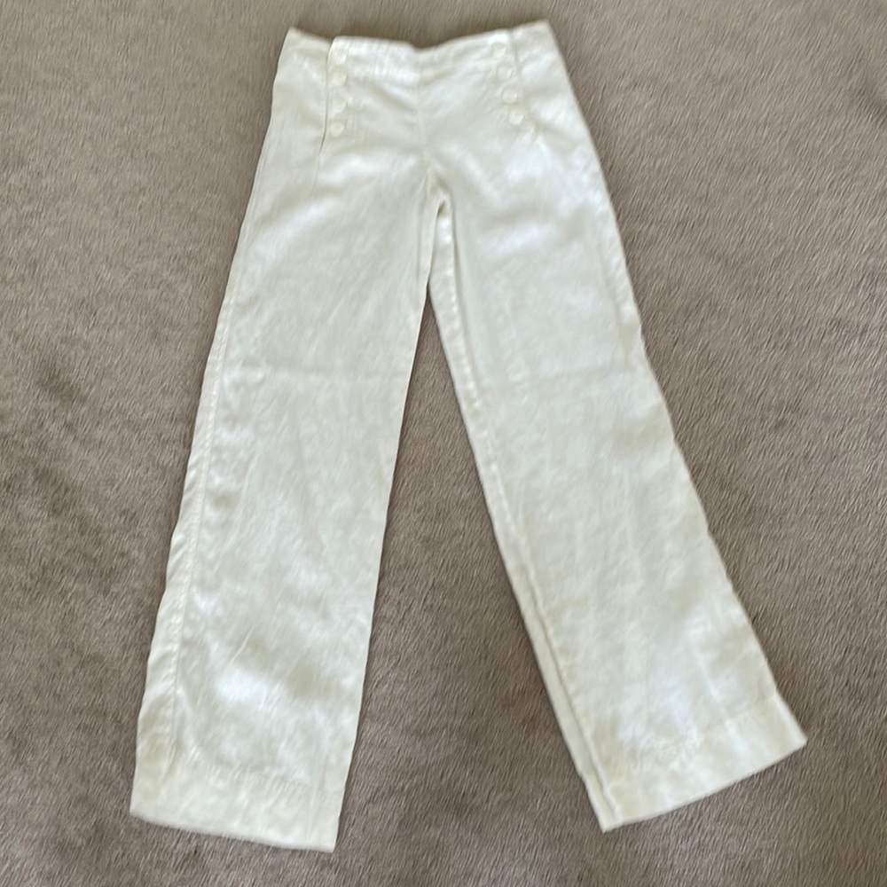 White linen pants